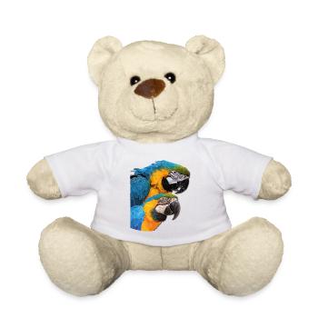 Ara bleu et jaune - Nounours - blanc - Devant
