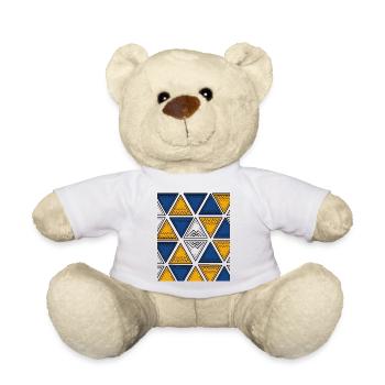 Wachs Pembetatu Afrika Kente Bogolan - Teddy - Weiß - Vorne
