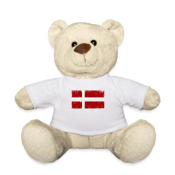 Dänemark Flagge Fischer & Dänischer Angler - Teddy - Weiß - Vorne