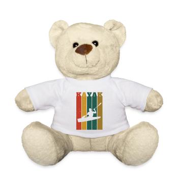 Kayak, Kayaking Design - Vintage Style - Teddy Bear - white - Front