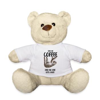 Paresse de café personne ne se blesse donne moi du café - Nounours - blanc - Devant