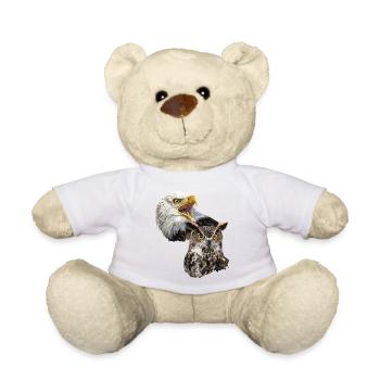 Amerikanischer Pigargo und amerikanische Eule - Teddy - Weiß - Vorne