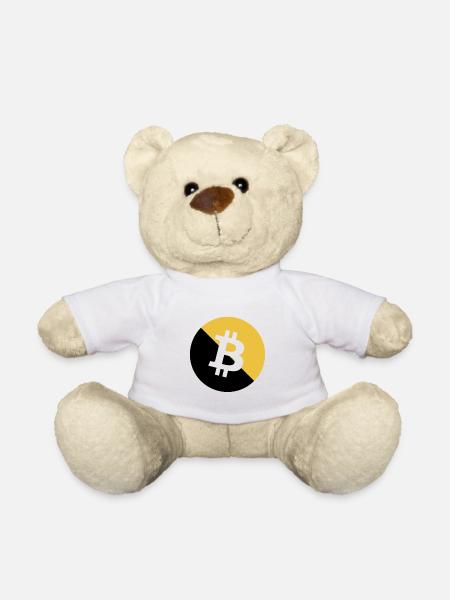 Bitcoin Paillettes dorées - Nounours - blanc