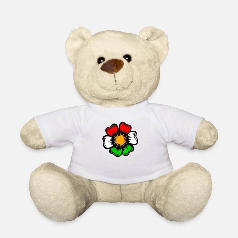 kurdistan Flagge kurdi Azadi Blume Gül - Teddy - Weiß