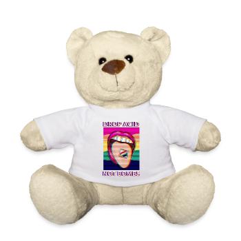 Trippy Pschedlelic LSD Trip Drop Acid Not Bombs - Teddy Bear - white - Front