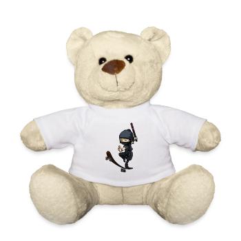 Ninja Skater Geschenk für Ninja & Skate Freunde - Teddy - Weiß - Vorne