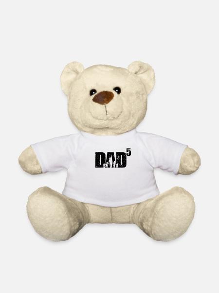 Dad hoch 5 Vater mit 5 Kindern fünffacher Papa - Teddy - Weiß