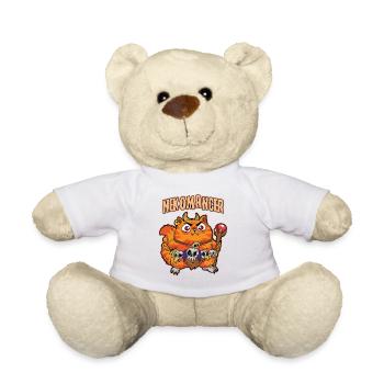 NEKOMANCER Neko Cat Magician Nécromancien Humour - Nounours - blanc - Devant