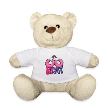 BRAT menottes en peluche DDLG bad girl humour - Nounours - blanc - Devant