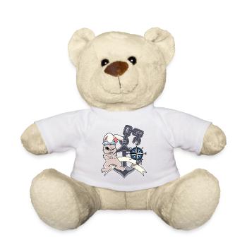 Sailor Compass Ancre Lapin Marin Capitaine Ahoi - Nounours - blanc - Devant