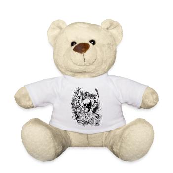 OnePleasure crâne ailes roses banner cadeau - Nounours - blanc - Devant