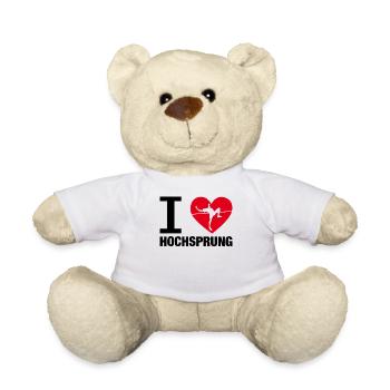 Hochsprung Hochspringer Geschenk Leichtathletik - Teddy - Weiß - Vorne