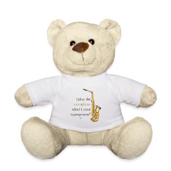 Illustration de saxophone avec inscription - Nounours - blanc - Devant