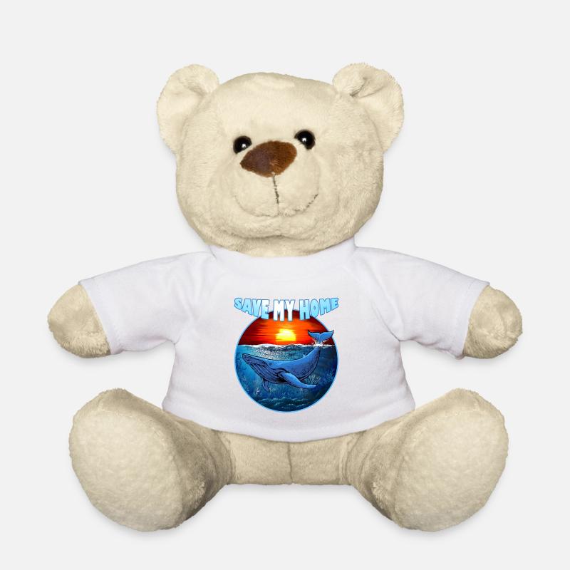 Save my Home - Blauwal - Wal - Meer - Ozean - Teddy - Weiß