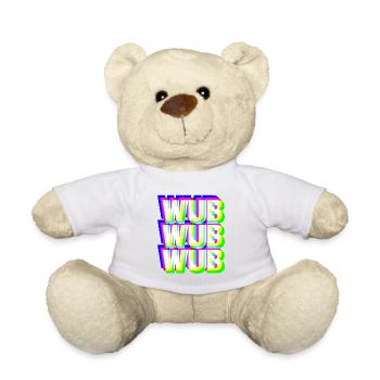 WUB WUB Dubstep Techno Rave Headbanger DJ Gift - Teddy Bear - white - Front