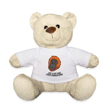 Just a Boy Who Loves Orangutans Ape Monkey - Teddy Bear - white - Front