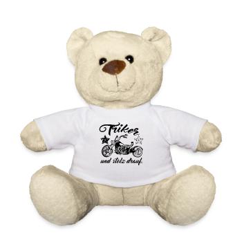 Trike Triker Motorrad Dreirad Biker Spruch - Teddy - Weiß - Vorne
