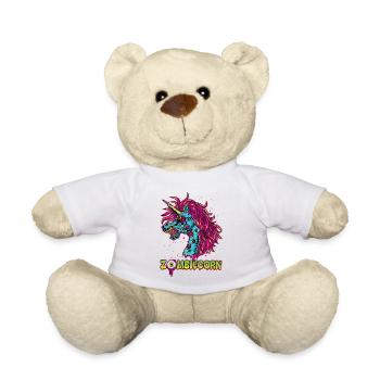 Zombie Unicorn Halloween Skull Gothic Goth Punk Zo - Teddy Bear - white - Front