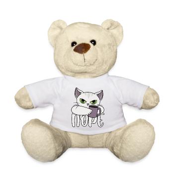 Chat pour café non chats chaton animal drôles NOPE - Nounours - blanc - Devant