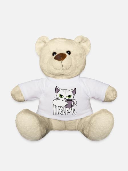 Nope Katze Kaffee - Teddy - Weiß