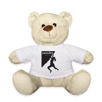 Climbing rock climbing on climbing wall - Teddy Bear - white - Front