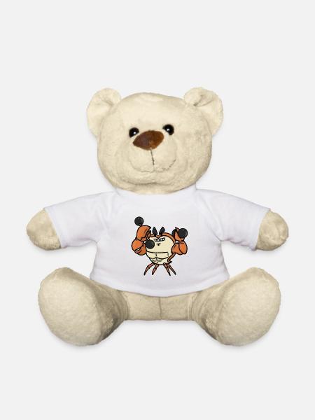 Bodybuilding Krabbe fitness Hantel witzig - Teddy - Weiß