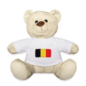 Drapeau Grunge Belgium - Nounours - blanc - Devant