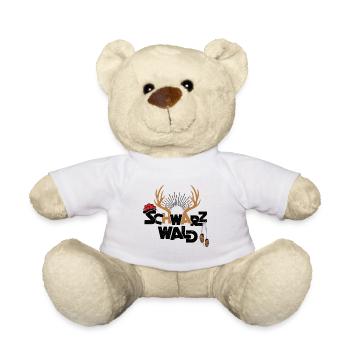 Schwarzwald Bollenhut Hirschgeweih Kuckucksuhr - Teddy - Weiß - Vorne