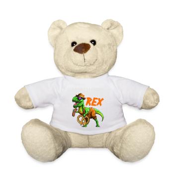 T-Rex Lederhosen Dinosaurier Bavarian Cos - Teddy - Weiß - Vorne