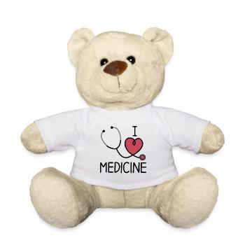 Heart and healing, I love medicine - Teddy Bear - white - Front