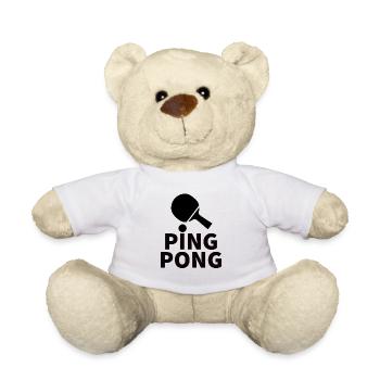PING PONG Energetic Abstract Design - Teddy Bear - white - Front