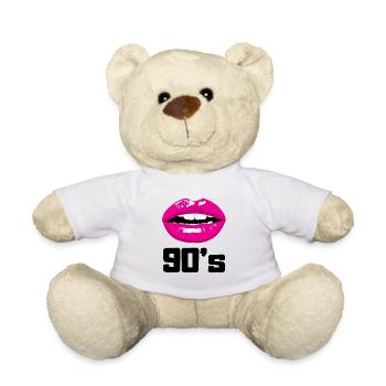 Pink Kussmund 90er Jahre - Teddy - Weiß - Vorne