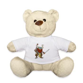 Nordischer Krieger mit Hellebarde - Teddy - Weiß - Vorne