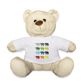 Neon Pop Art Retro Elephant Animal Gift Idea - Teddy Bear - white - Front