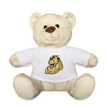 Male bulldog muscles - Teddy Bear - white - Front