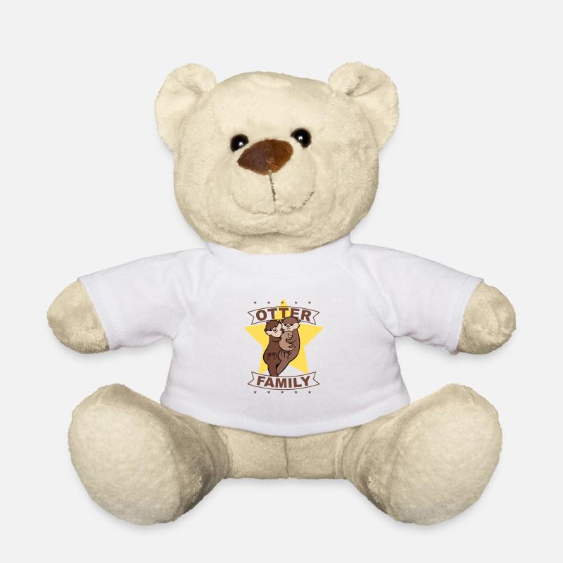 Otter Family, Stern, Geschenk, Geschenkidee - Teddy - Weiß