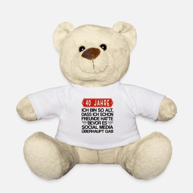 40 Geburtstag 40 Jahre Geschenk - Teddy - Weiß