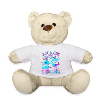 Juste une fille qui aime les dinosaures - Nounours - blanc - Devant