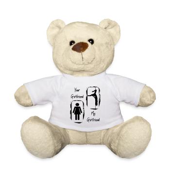 Your Girlfriend My Girlfriend Birthday Gift - Teddy Bear - white - Front