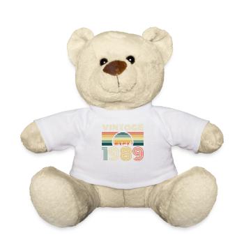 Vintage 1989 Vintage 1989 Anniversaire Rétro Vintage - Nounours - blanc - Devant