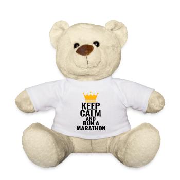 Marathon King Prince Crown Run Keep Calm disant - Nounours - blanc - Devant