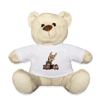 Musiker Drums Guitar Rock & Roll Rocker Geschenk - Teddy - Weiß - Vorne