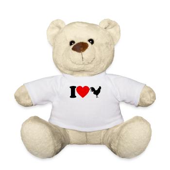 Ich Liebe Hühner Herz Geschenk I Love Chicken - Teddy - Weiß - Vorne
