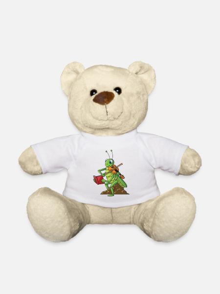 Violin cricket violin player I'll go play the violin - Teddy Bear - white