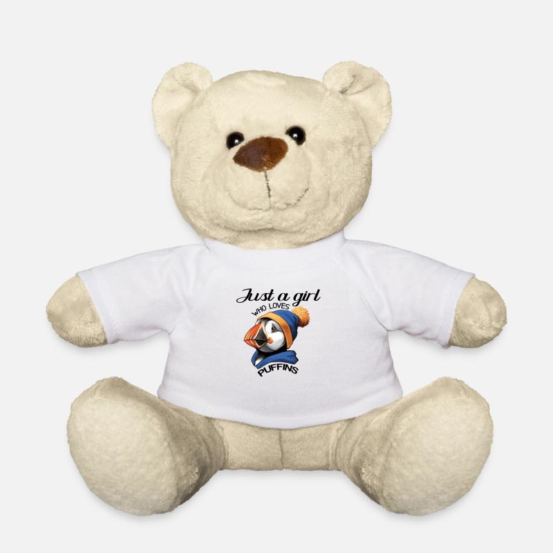 Nur ein Mädchen, das Papageientaucher liebt - Teddy - Weiß