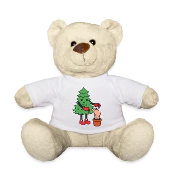 Arbre de noël drôle de noël drôle de sapin - Nounours - blanc - Devant
