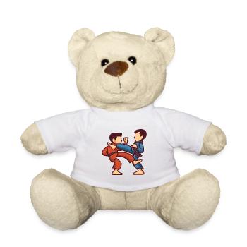 Illustration des combattants d'arts martiaux - Nounours - blanc - Devant
