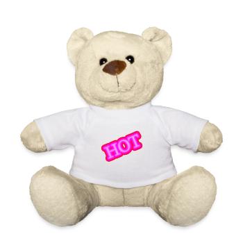 Hot pink - Teddy Bear - white - Front