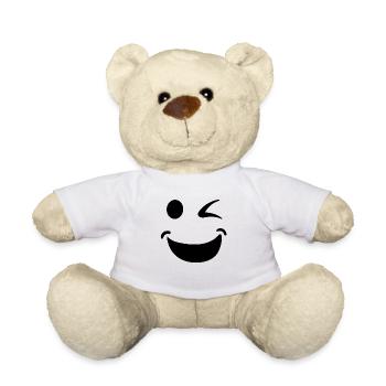 Lachendes Gesicht Lustiges Gesicht Karneval Kostüm - Teddy - Weiß - Vorne