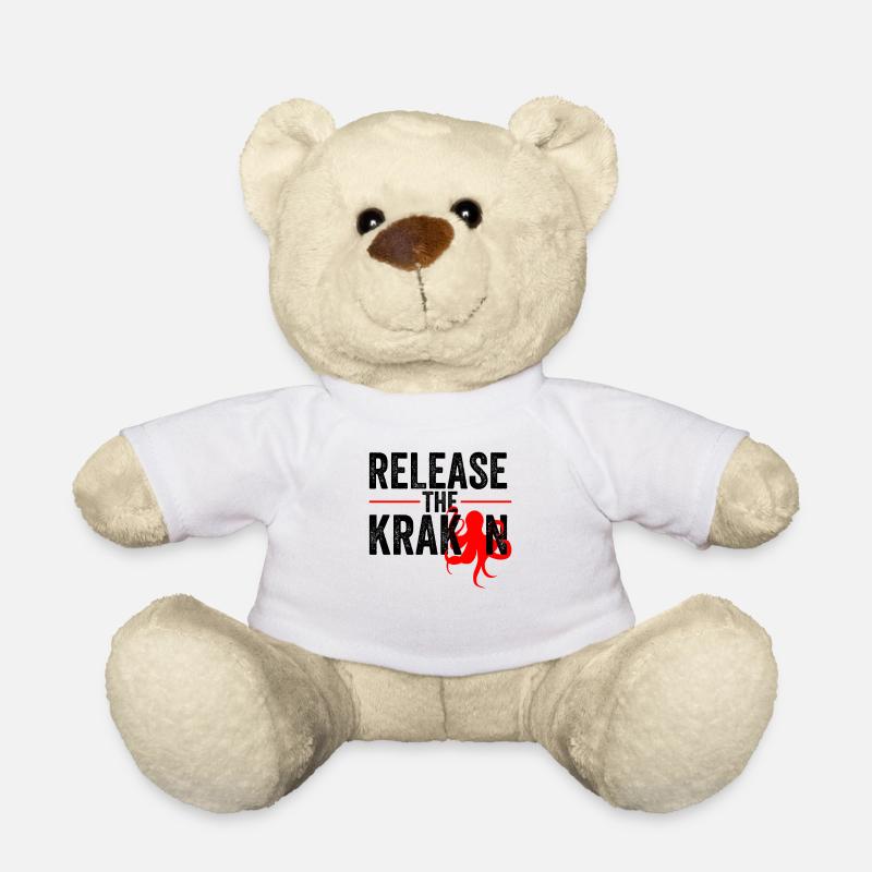 Release The Kraken Tintenfisch Rot Geschenk Spruch - Teddy - Weiß